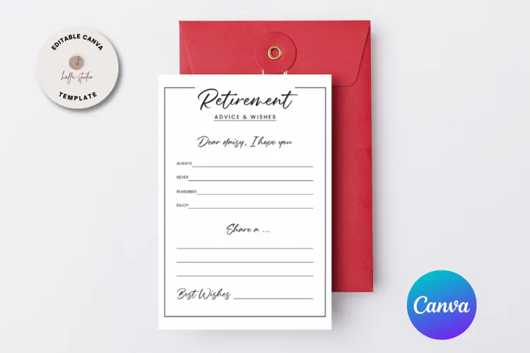 EDITABLE Retirement Advice & Wishes Template