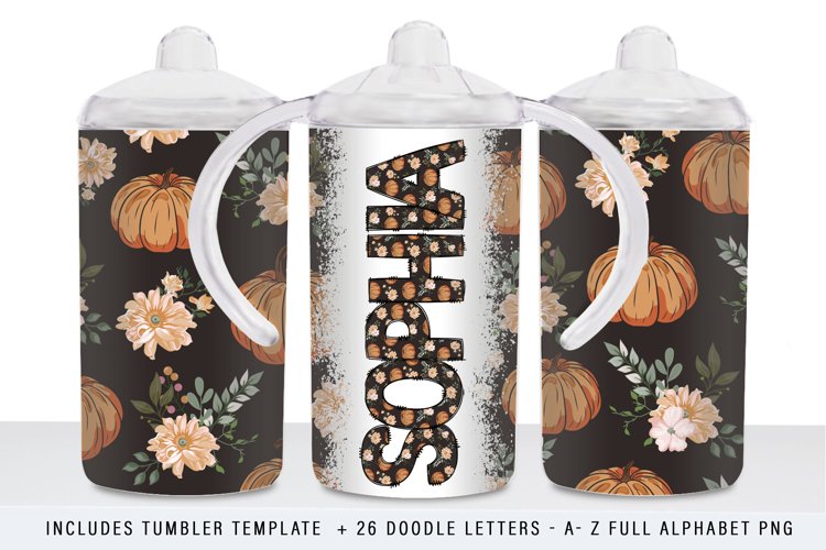 Straight Sippy and Doodle Letters Bundle Girl Design 32