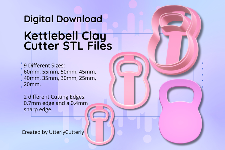 Clay Cutter STL File Kettlebell- Fitness Earring Digital Fil