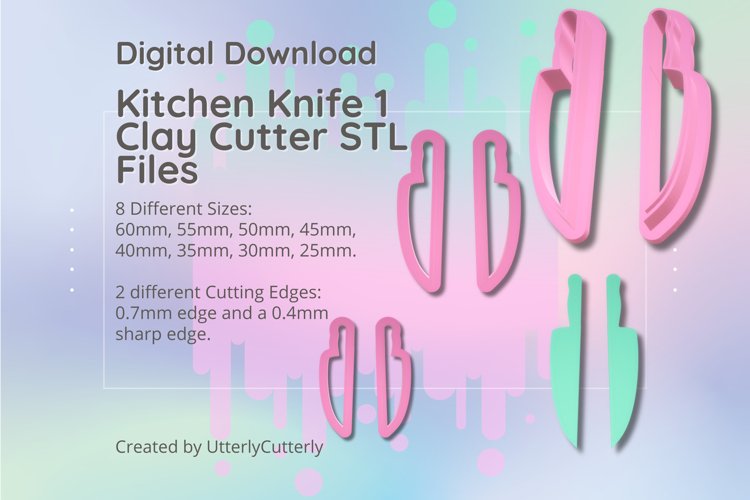 Kitchen Knife Clay Cutter - Chef STL Digital File Download-