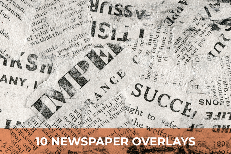 10 Grunge Vintage Newspaper Overlays