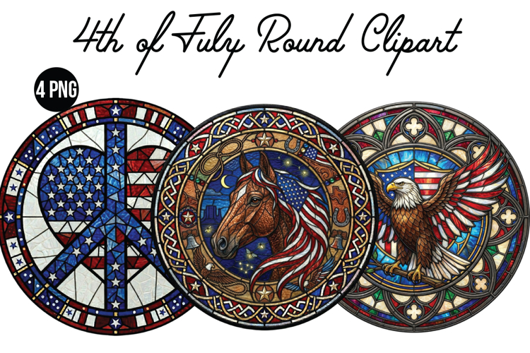 4th of July Round Png Clipart
