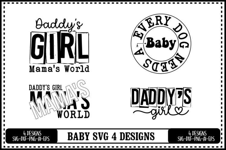 Funny Baby Svg 4 Designs, Baby Shower Svg, Newborn Svg