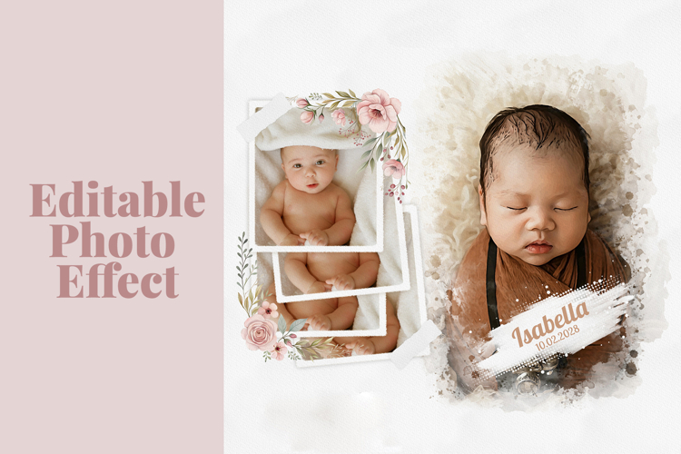 Watercolor Photo Collage Template