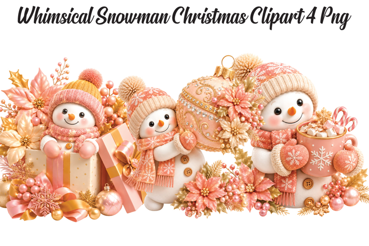 Whimsical Snowman Christmas Png Clipart