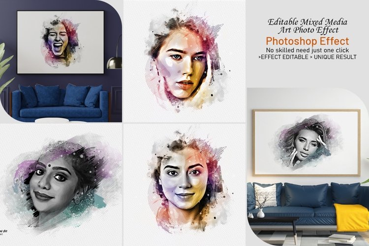 Editable Mixed Media Photo Effect