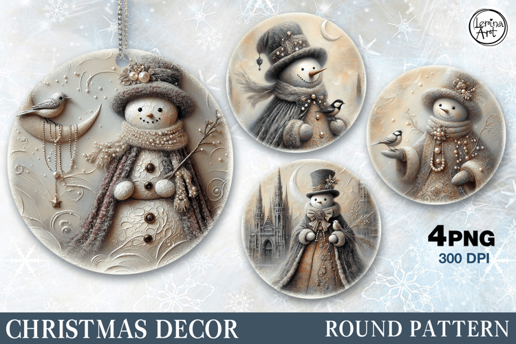 Christmas Decor | Vintage Snowman | PNG Sublimation