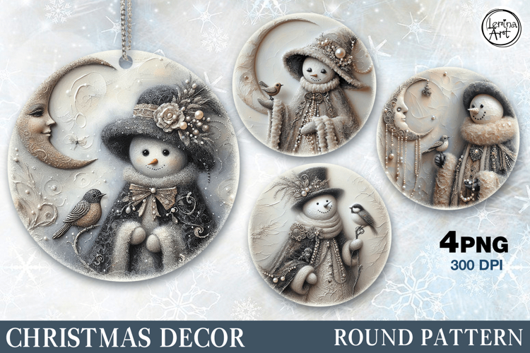 Christmas Decor | Vintage Snowman | PNG Sublimation