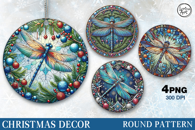 Christmas Decor | Dragonfly | PNG Sublimation