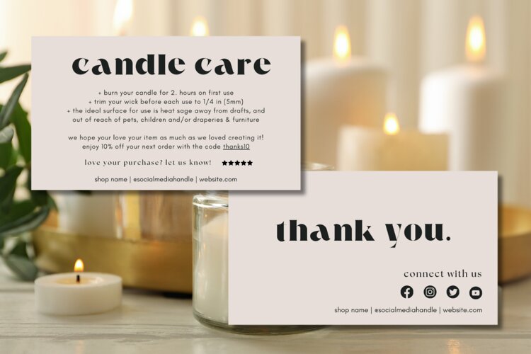 DIY Candle Care Card Template example image 1