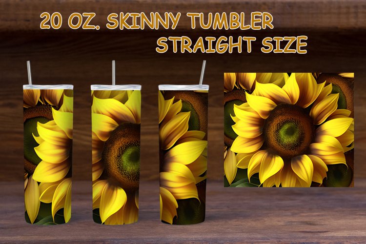 Tumbler Sublimation|20oz Skinny Tumbler Wrap | Sunflower