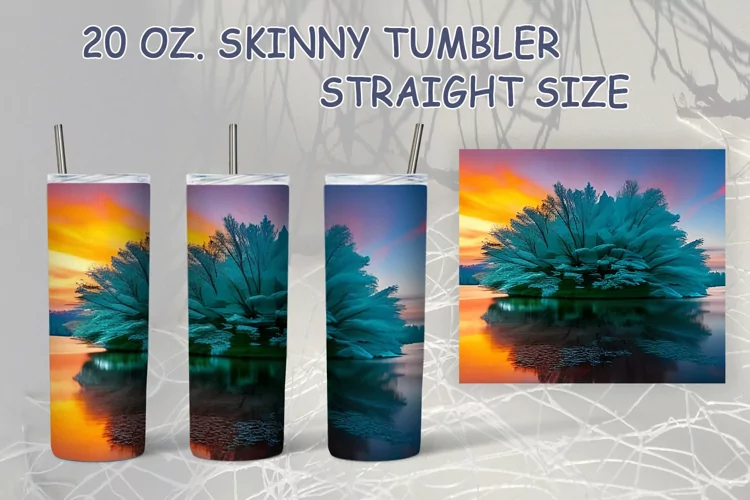 Magic winter landscape Tumbler Wrap| Tumbler Sublimation|png