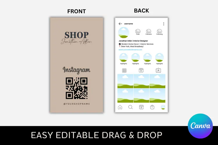 Instagram Business Card Template