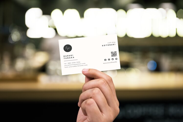 Business Card Template with QR Code example image 1