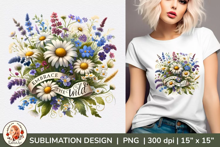 Cottagecore, Watercolor spring sublimation,daisy sublimation