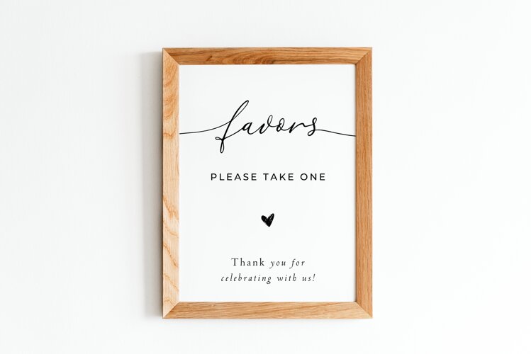 Modern Wedding Favors Sign Template example image 1