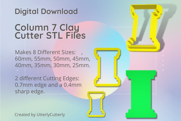 Column 7 Clay Cutter - Cookie Cutter STL File