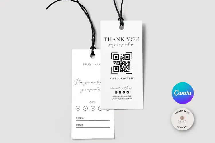 Canva | Printable Clothing Hang Tag Template