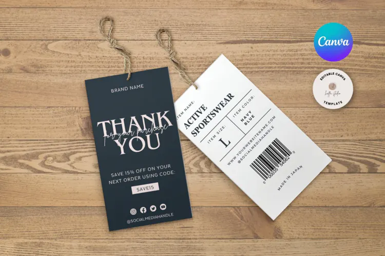 Canva | Clothing Hang Tag Label Template