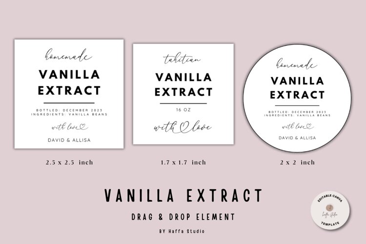 Canva | Vanilla Extract Labels Template example image 1