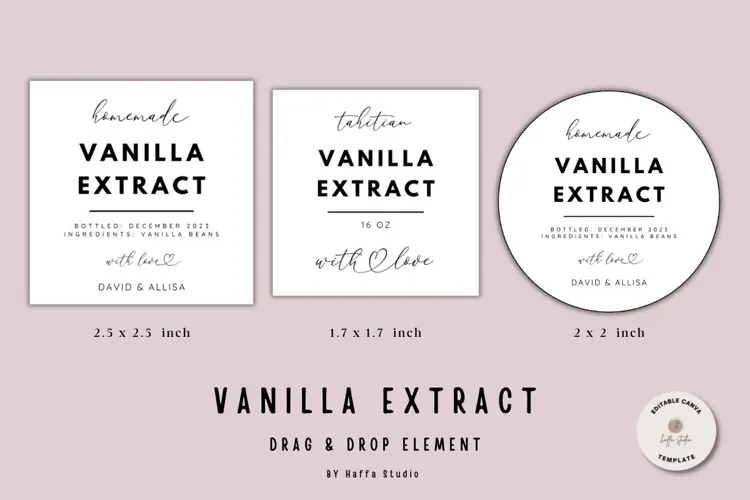 Canva | Vanilla Extract Labels Template