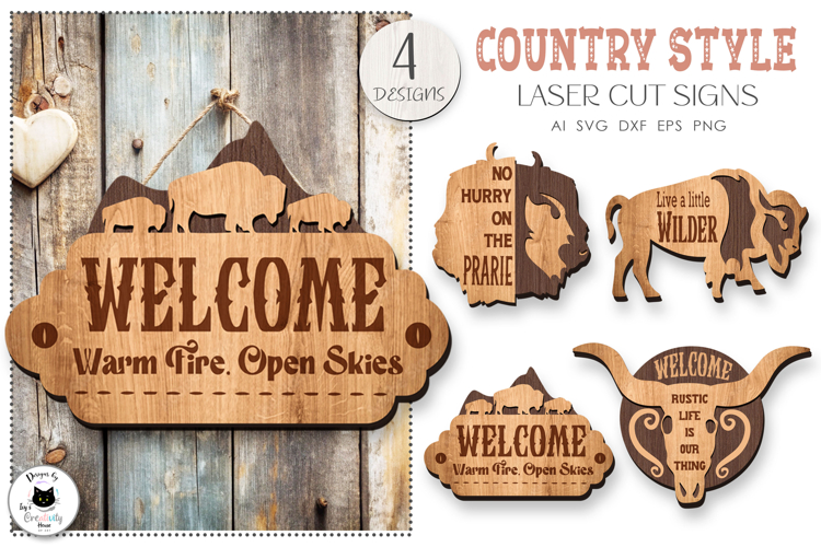 Western Signs Laser Cut | Layered Cowboy Signs