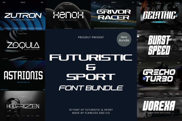 Futuristic & Sport Font Bundle example image 1
