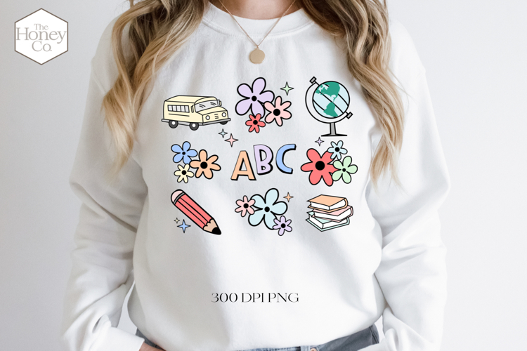 School Doodle Sublimation | School Icon PNG | Back to School