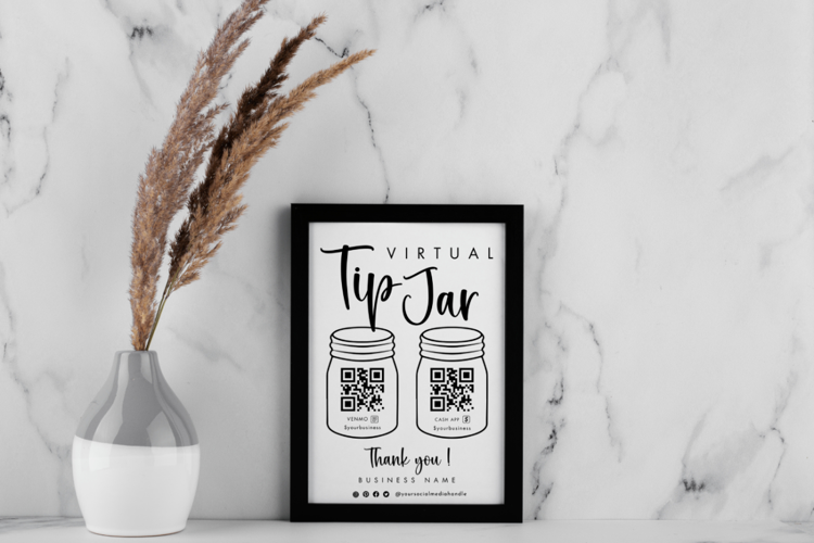 Printable Virtual Tip Jar Payment Sign