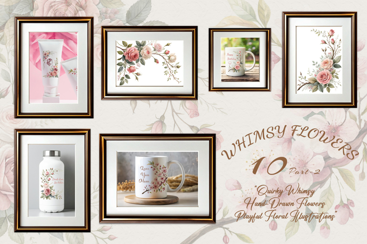 Whimsical Quirky Hand-Drawn Floral Collection