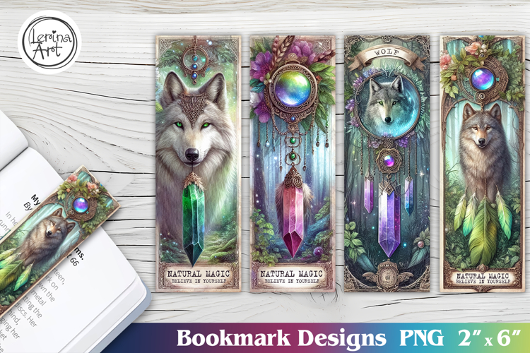 Wolf Dreamcatcher Printable Bookmark 4 PNG