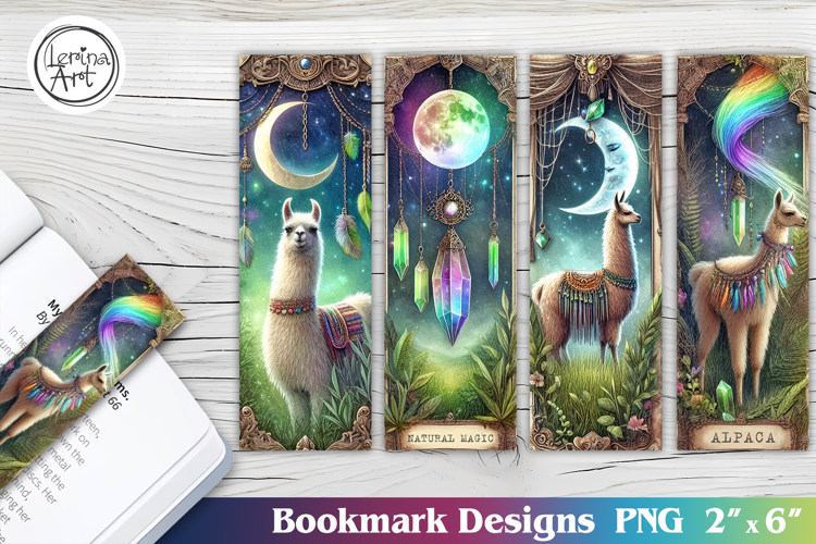 Alpaca Dreamcatcher Printable Bookmark 4 PNG