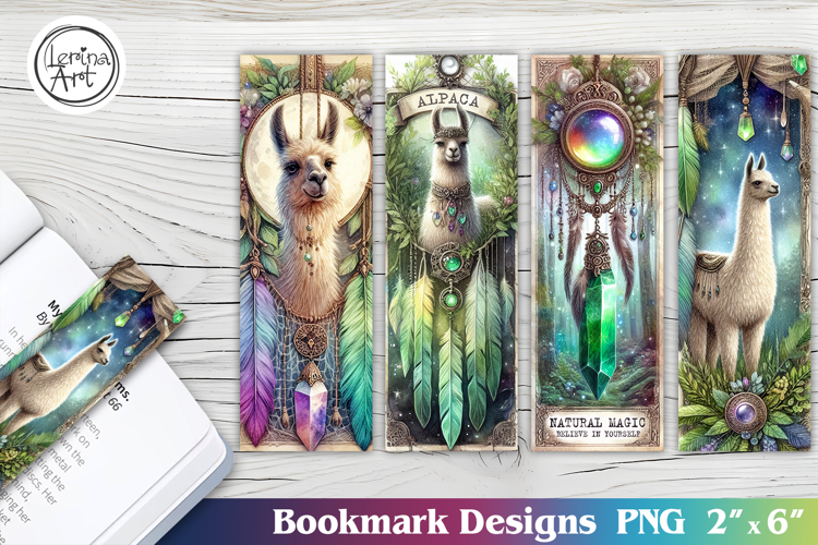 Alpaca Dreamcatcher Printable Bookmark 4 PNG