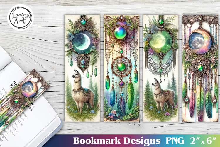 Alpaca Dreamcatcher Printable Bookmark 4 PNG