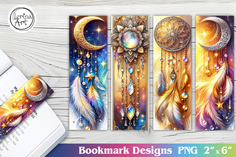 Moon Dreamcatcher Printable Bookmark 4 PNG