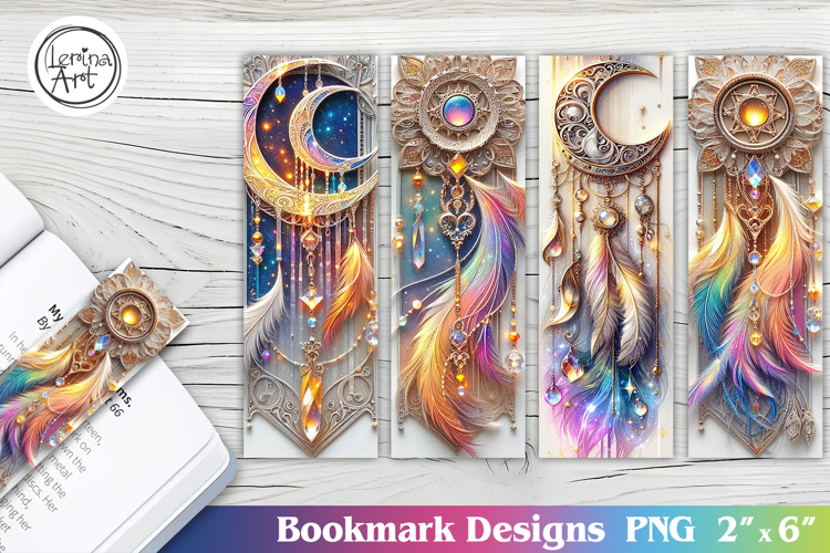 Moon Dreamcatcher Printable Bookmark 4 PNG
