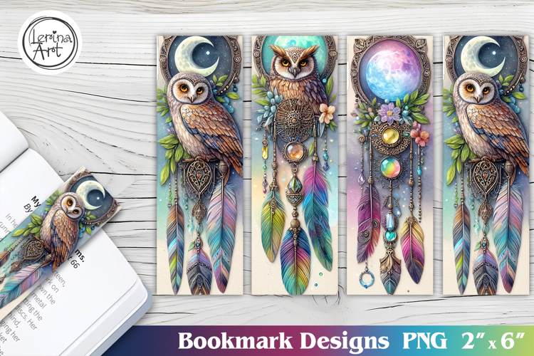 Owl Dreamcatcher Printable Bookmark 4 PNG