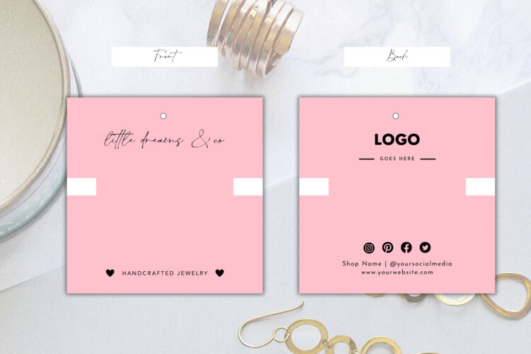 Editable Bracelet Display Card Template example image 1