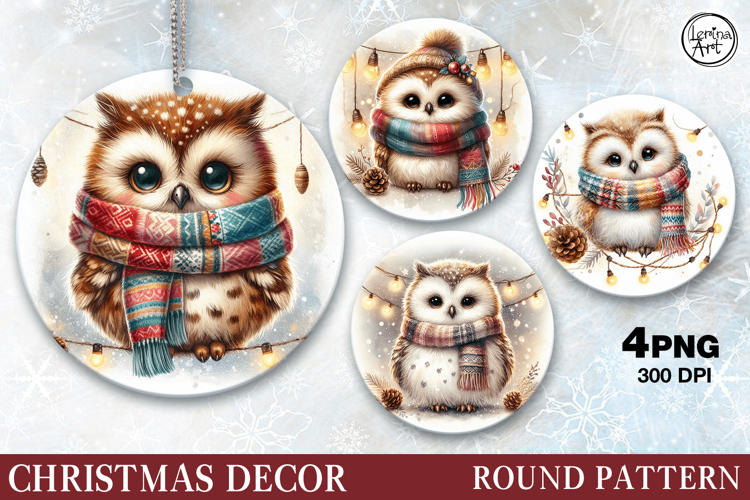 Christmas Decor | Cute Owl| PNG Sublimation