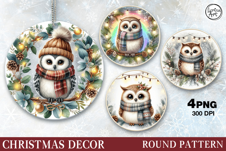 Christmas Decor | Cute Owl| PNG Sublimation