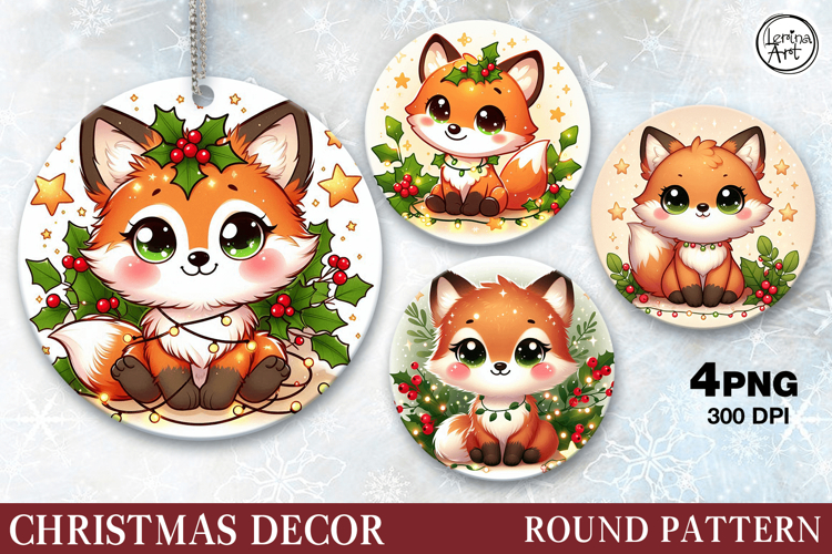 Christmas Decor | Cute Fox | PNG Sublimation