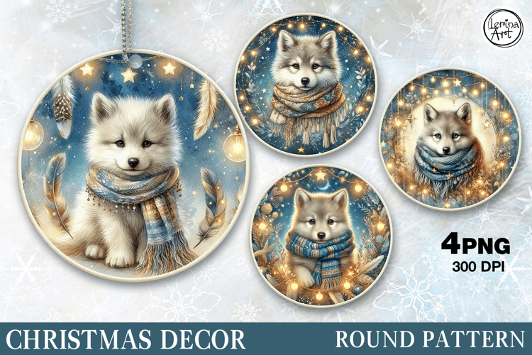 Christmas Decor | Cute Wolf | PNG Sublimation