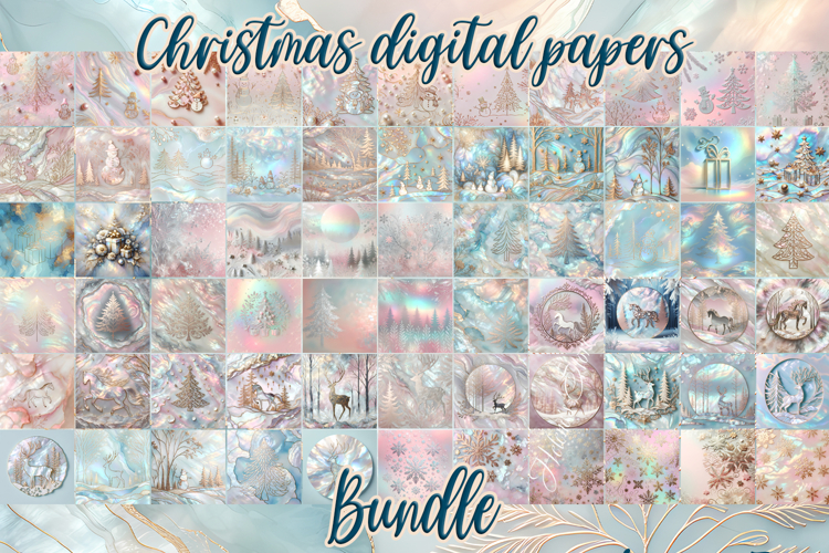 Christmas magic digital papers BUNDLE|Pink Scrap booking jpg