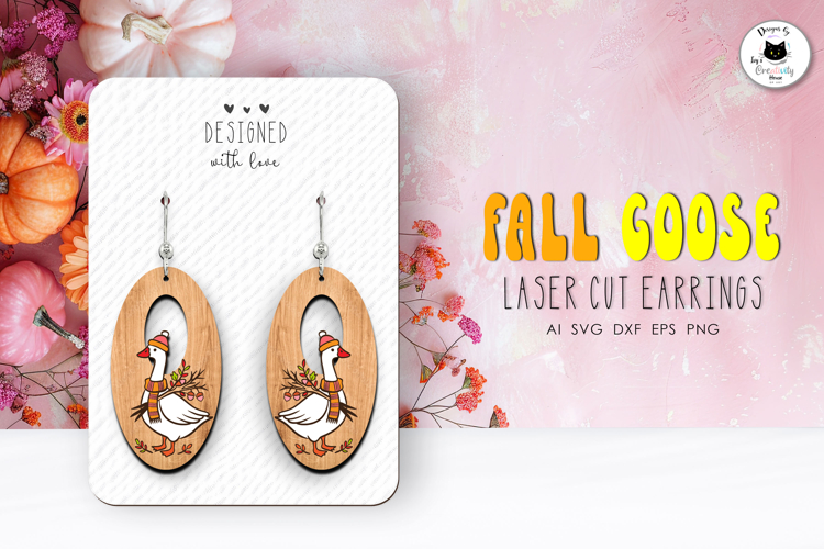 Fall Goose Earrings SVG | Autumn Earrings Laser Cut