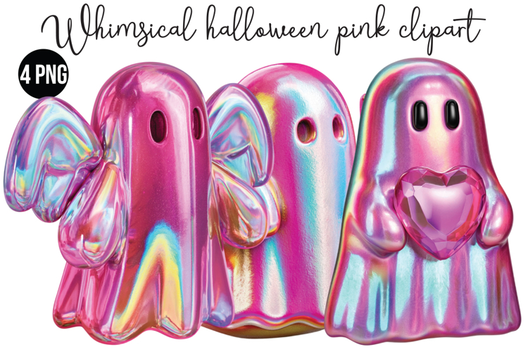 Whimsical Halloween pink Png Clipart
