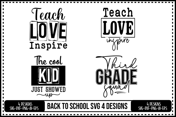 Back to School Svg 4 Designs