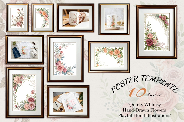 Quirky Whimsy Hand Drawn Flowers