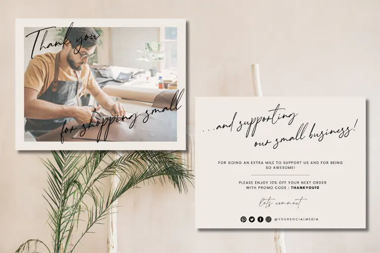 Small Business Thanks For Your Purchase Card