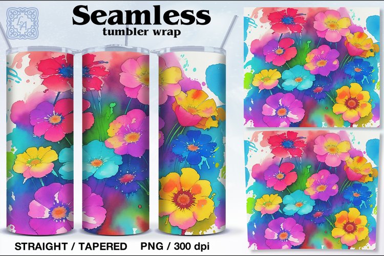 Vivid Flowers Tumbler, 20 oz Seamless Tumbler Wrap