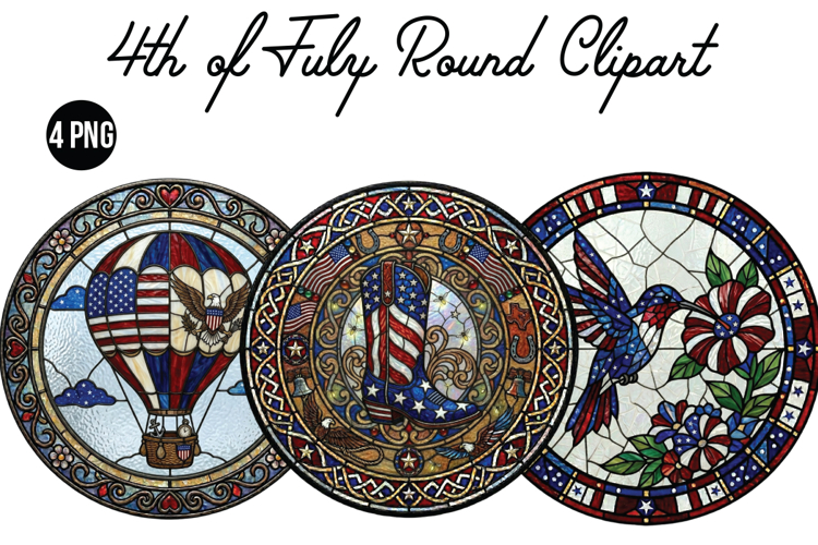 4th of July Round Png Clipart